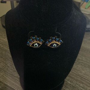 Evil Eye pierced stone earrings